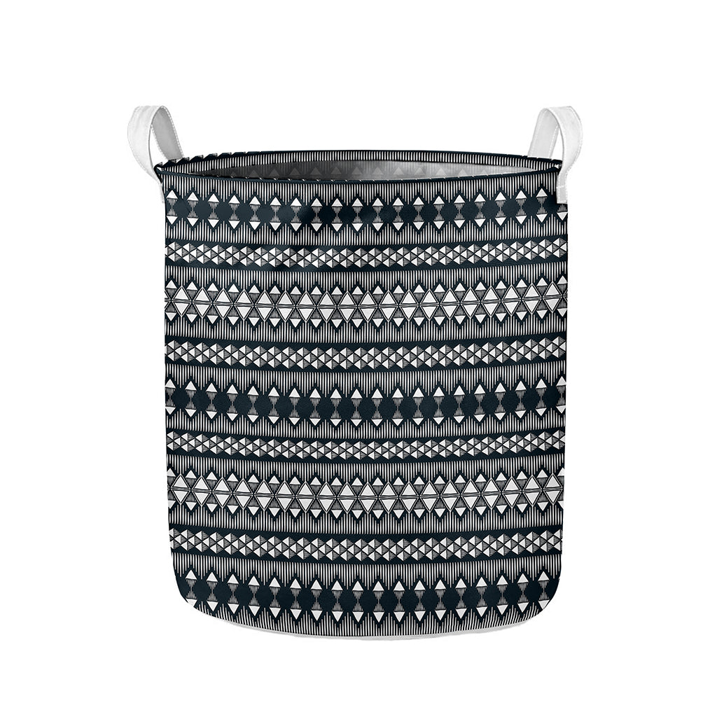 Black And White Tribal Geometric Print Collapsible Laundry Basket
