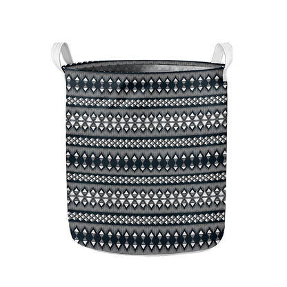 Black And White Tribal Geometric Print Collapsible Laundry Basket