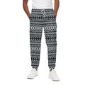 Black And White Tribal Geometric Print Cotton Sweatpants