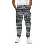 Black And White Tribal Geometric Print Cotton Pants