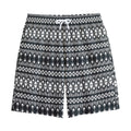 Black And White Tribal Geometric Print Cotton Shorts