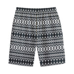 Black And White Tribal Geometric Print Cotton Shorts