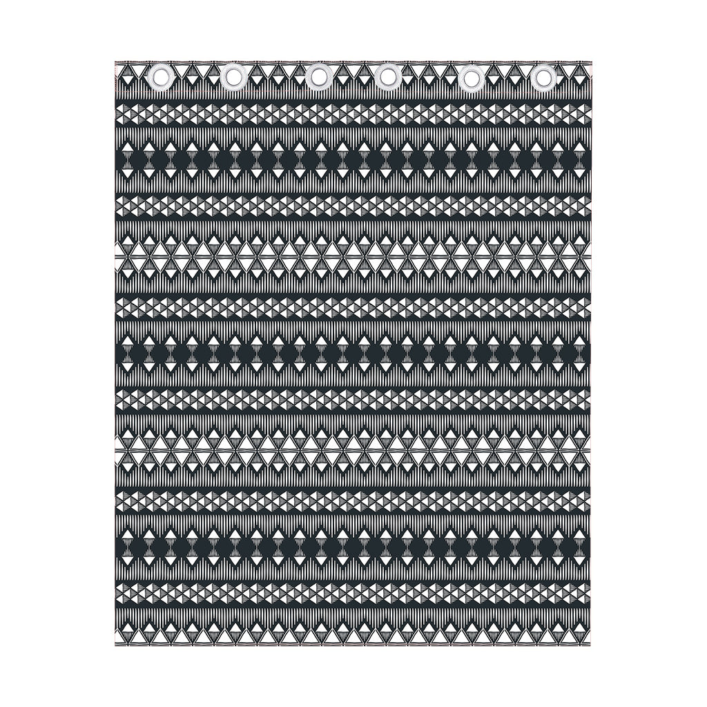 Black And White Tribal Geometric Print Curtain