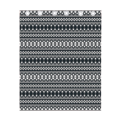 Black And White Tribal Geometric Print Curtain