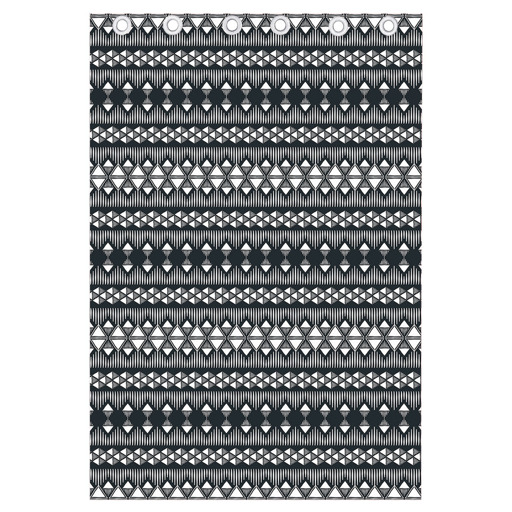 Black And White Tribal Geometric Print Curtain