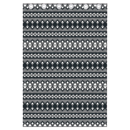 Black And White Tribal Geometric Print Curtain