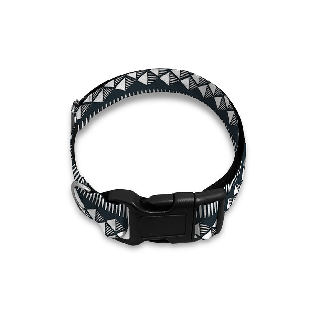 Black And White Tribal Geometric Print Dog Collar