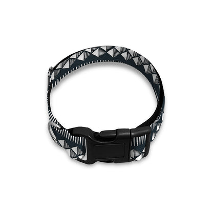 Black And White Tribal Geometric Print Dog Collar