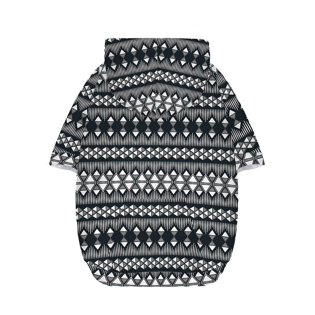 Black And White Tribal Geometric Print Dog Zip Up Hoodie