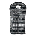 Black And White Tribal Geometric Print Double Neoprene Wine Tote