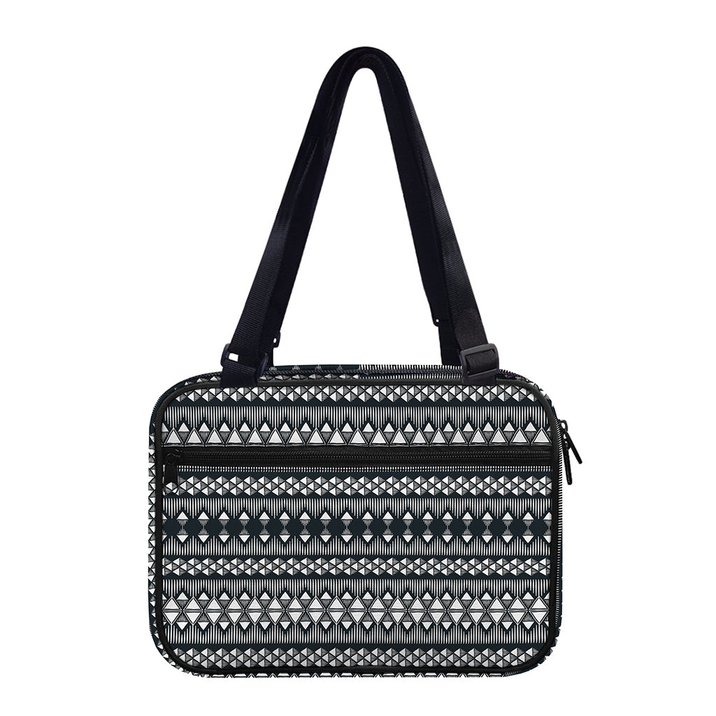 Black And White Tribal Geometric Print Double Strap Bible Bag
