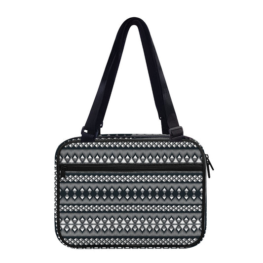 Black And White Tribal Geometric Print Double Strap Bible Bag
