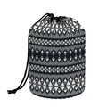 Black And White Tribal Geometric Print Drawstring Makeup Bag
