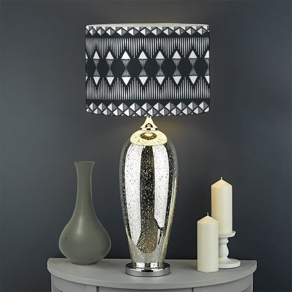 Black And White Tribal Geometric Print Drum Lamp Shade