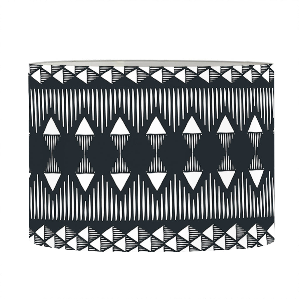 Black And White Tribal Geometric Print Drum Lamp Shade