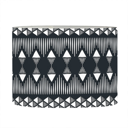Black And White Tribal Geometric Print Drum Lamp Shade