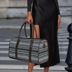 Black And White Tribal Geometric Print Duffle Bag