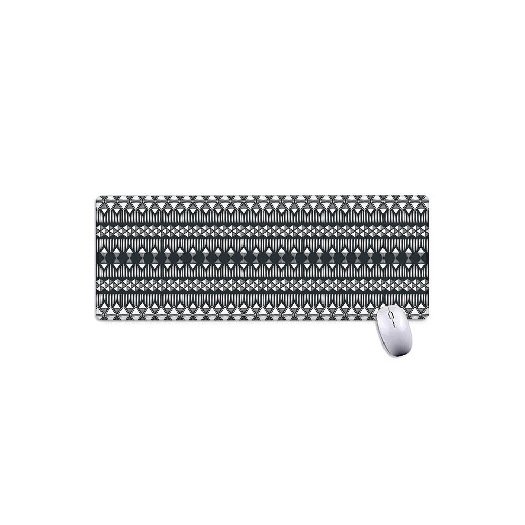 Black And White Tribal Geometric Print Extended Mouse Pad