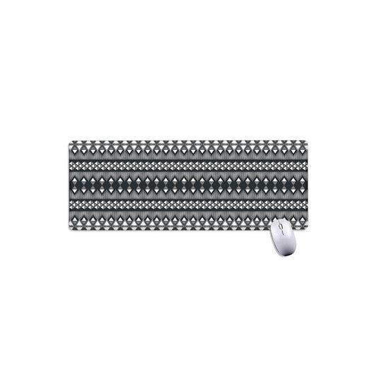 Black And White Tribal Geometric Print Extended Mouse Pad