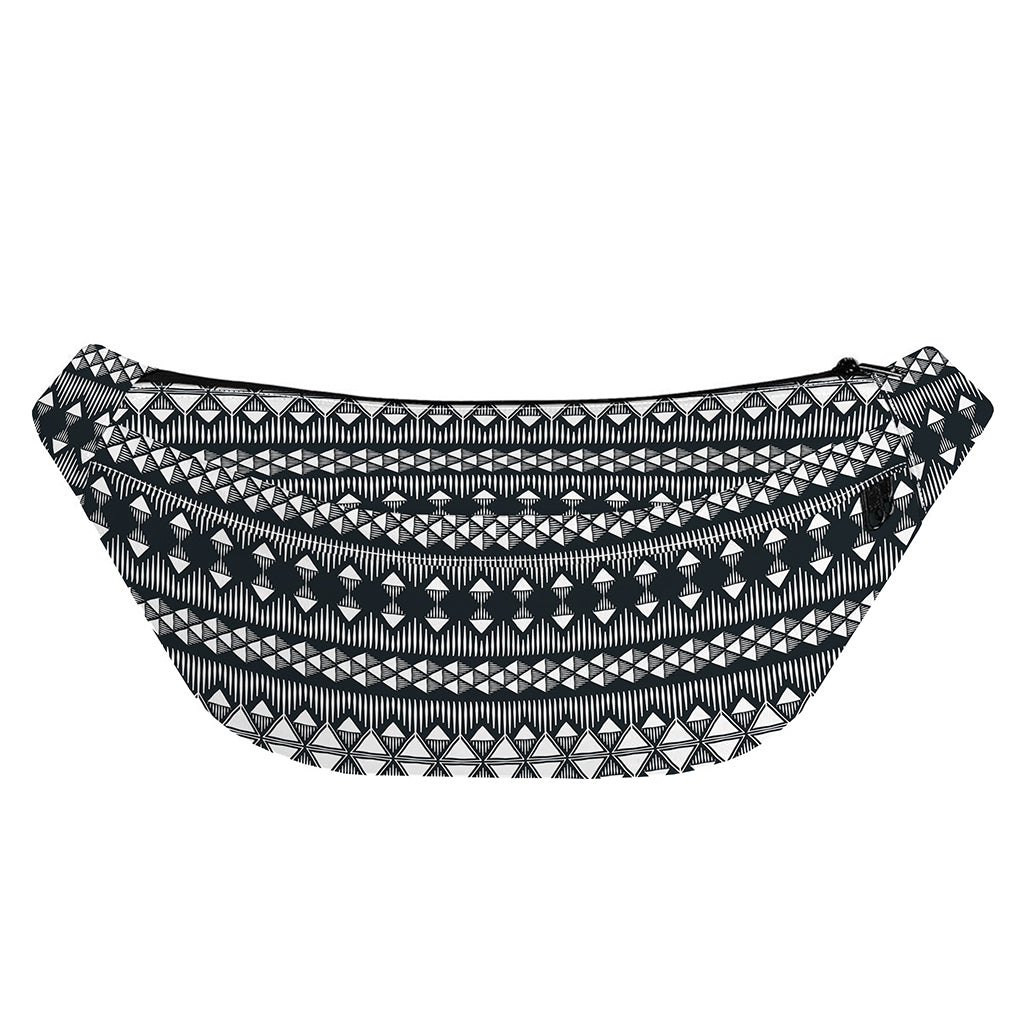 Black And White Tribal Geometric Print Fanny Pack