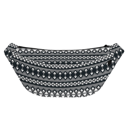 Black And White Tribal Geometric Print Fanny Pack