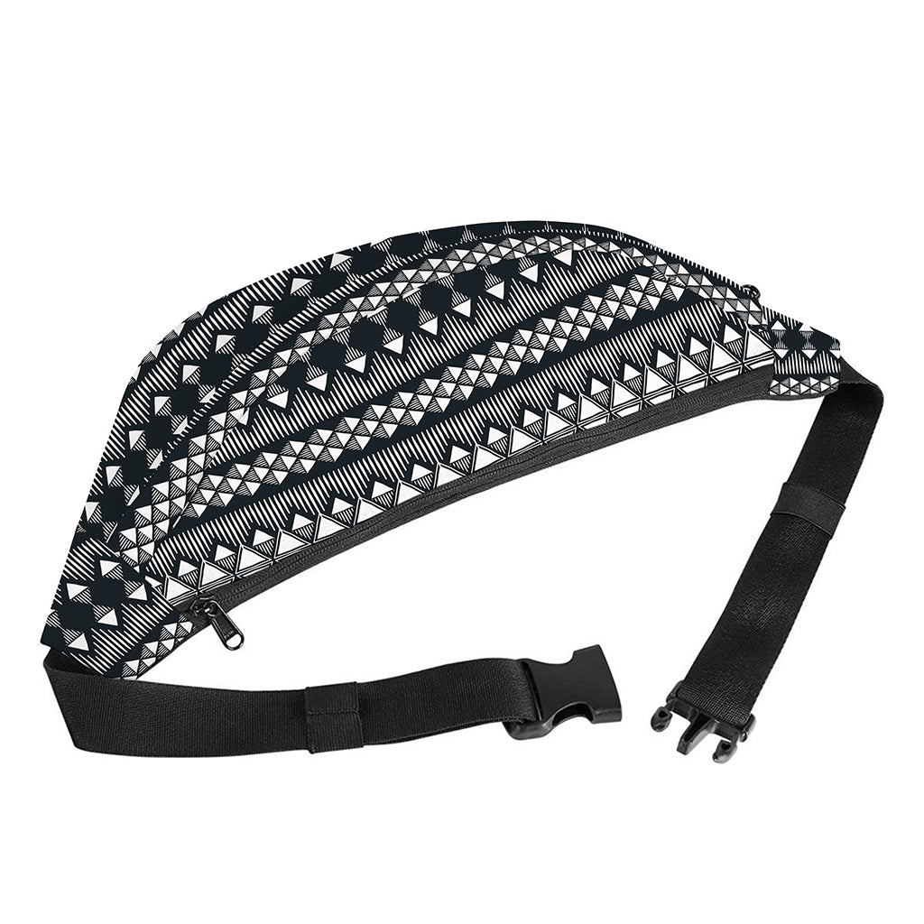 Black And White Tribal Geometric Print Fanny Pack