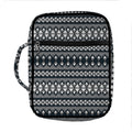 Black And White Tribal Geometric Print Front Pocket Bible Bag