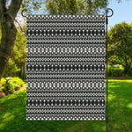 Black And White Tribal Geometric Print Garden Flag