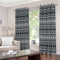 Black And White Tribal Geometric Print Grommet Curtains