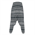 Black And White Tribal Geometric Print Hammer Pants