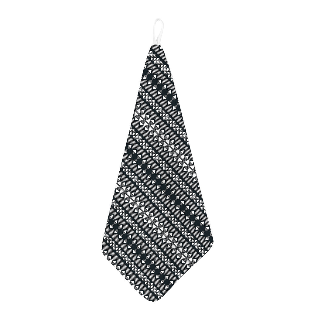 Black And White Tribal Geometric Print Hand Towel