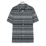 Black And White Tribal Geometric Print Hawaiian Shirt