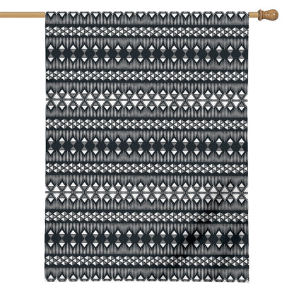 Black And White Tribal Geometric Print House Flag