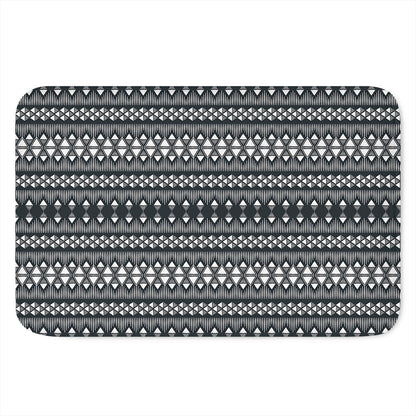 Black And White Tribal Geometric Print Indoor Door Mat