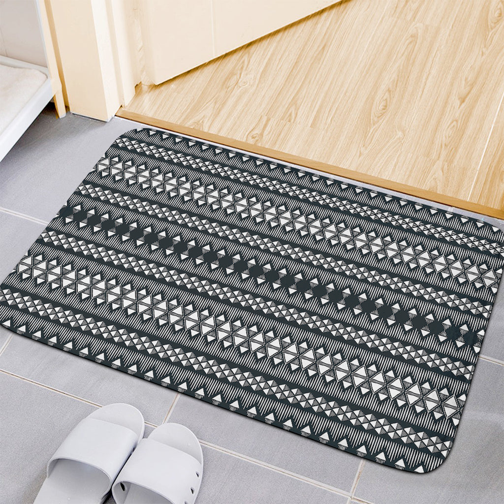Black And White Tribal Geometric Print Indoor Door Mat