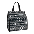Black And White Tribal Geometric Print Insulated Lunch Tote