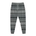 Black And White Tribal Geometric Print Jogger Pants