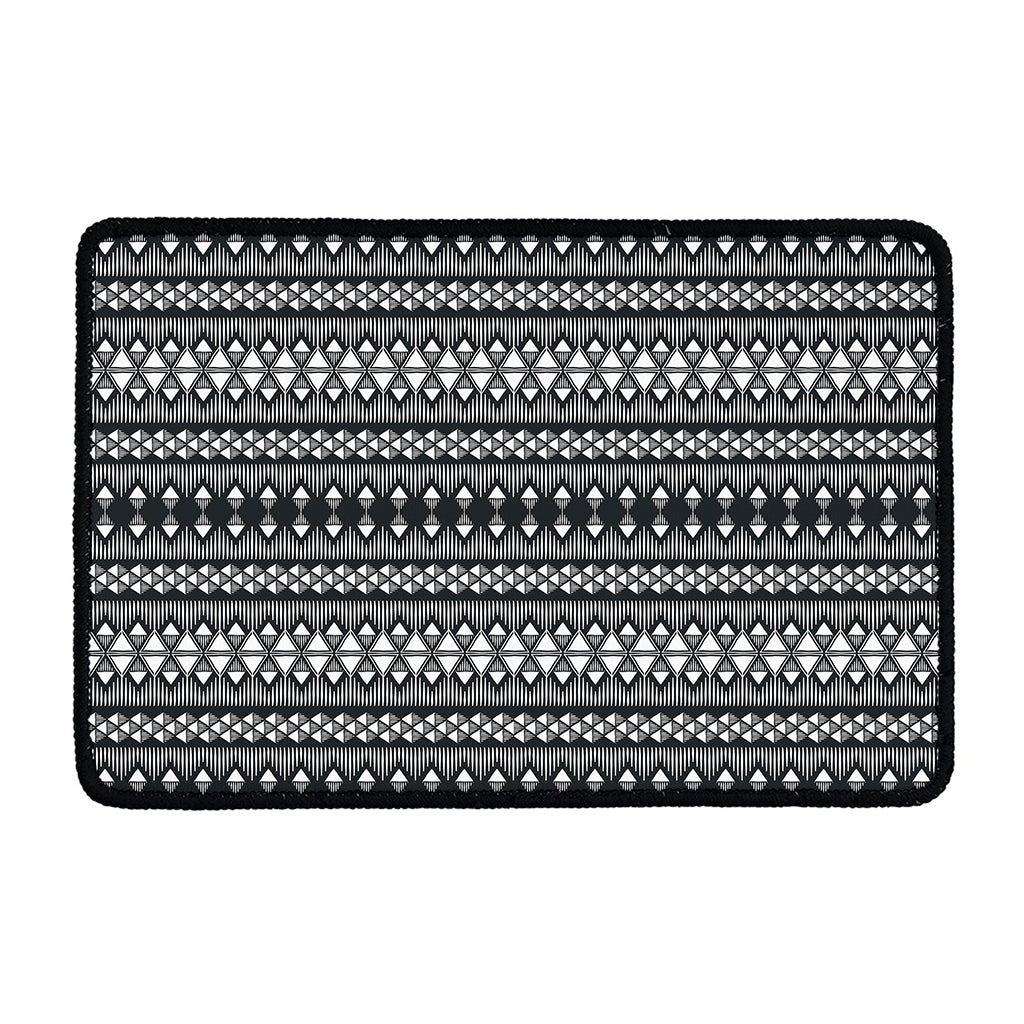 Black And White Tribal Geometric Print Kitchen Mat