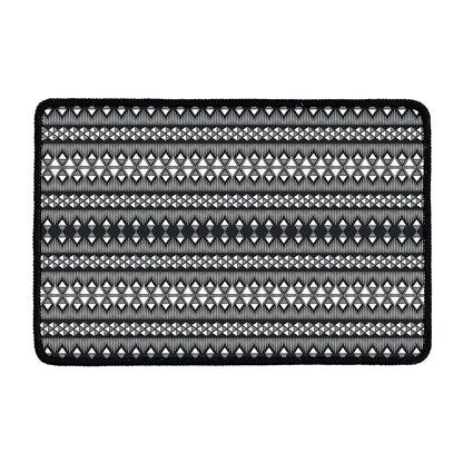 Black And White Tribal Geometric Print Kitchen Mat