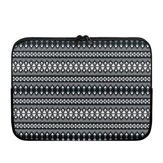Black And White Tribal Geometric Print Laptop Sleeve