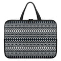 Black And White Tribal Geometric Print Laptop Sleeve With Handle
