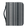 Black And White Tribal Geometric Print Leather Bible Cover
