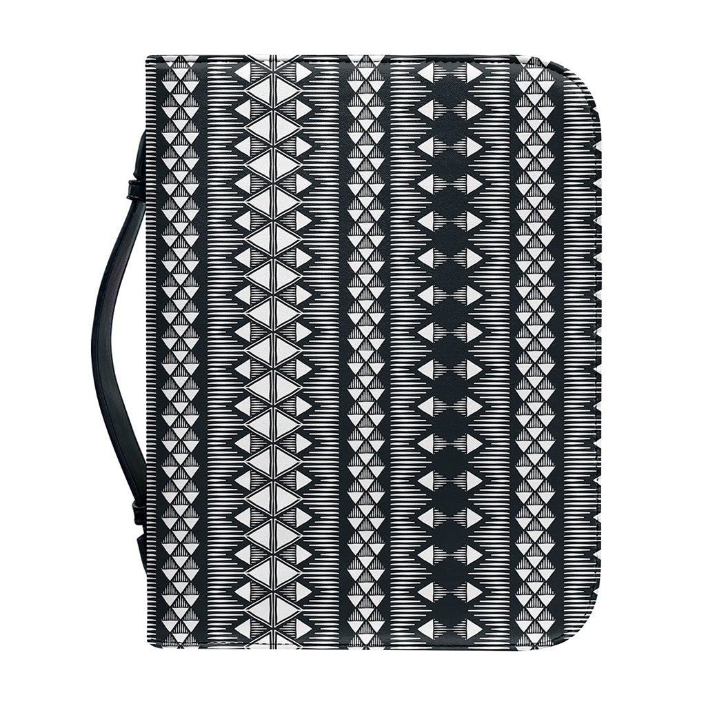 Black And White Tribal Geometric Print Leather Bible Cover