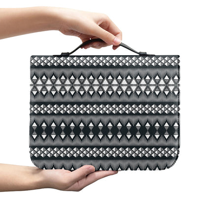 Black And White Tribal Geometric Print Leather Bible Cover