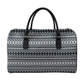 Black And White Tribal Geometric Print Leather Duffel Bag