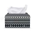 Black And White Tribal Geometric Print Leather Tissue Box Cover
