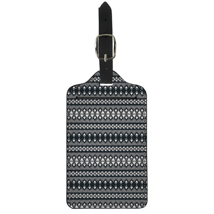 Black And White Tribal Geometric Print Luggage Tag