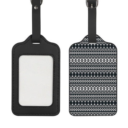 Black And White Tribal Geometric Print Luggage Tag