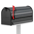 Black And White Tribal Geometric Print Mailbox Cover
