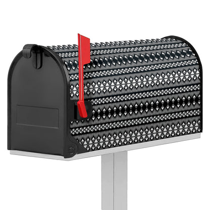 Black And White Tribal Geometric Print Mailbox Cover